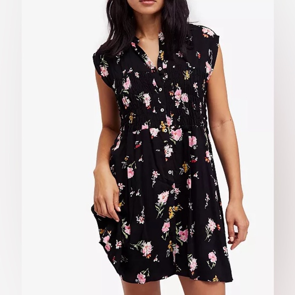 Free People Greatest Day Smocked Dress M